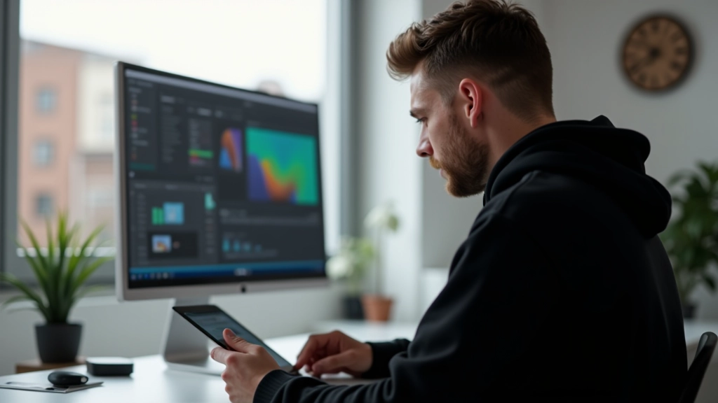 Designer travaillant sur des animations web avec tablette graphique et interface de conception sur écran