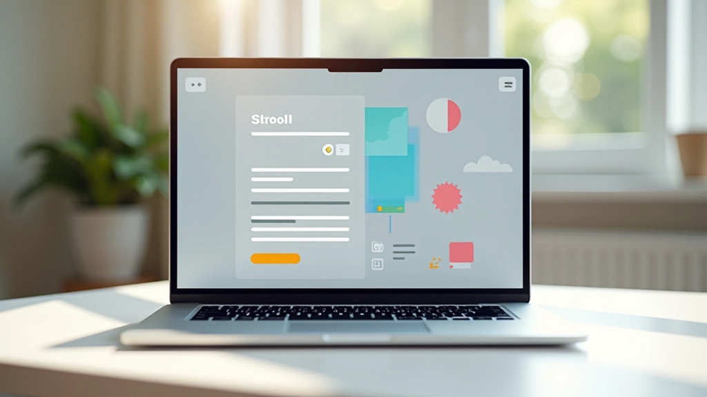 Illustration d'une page web avec éléments animés au scroll, montrant la progression du contenu
